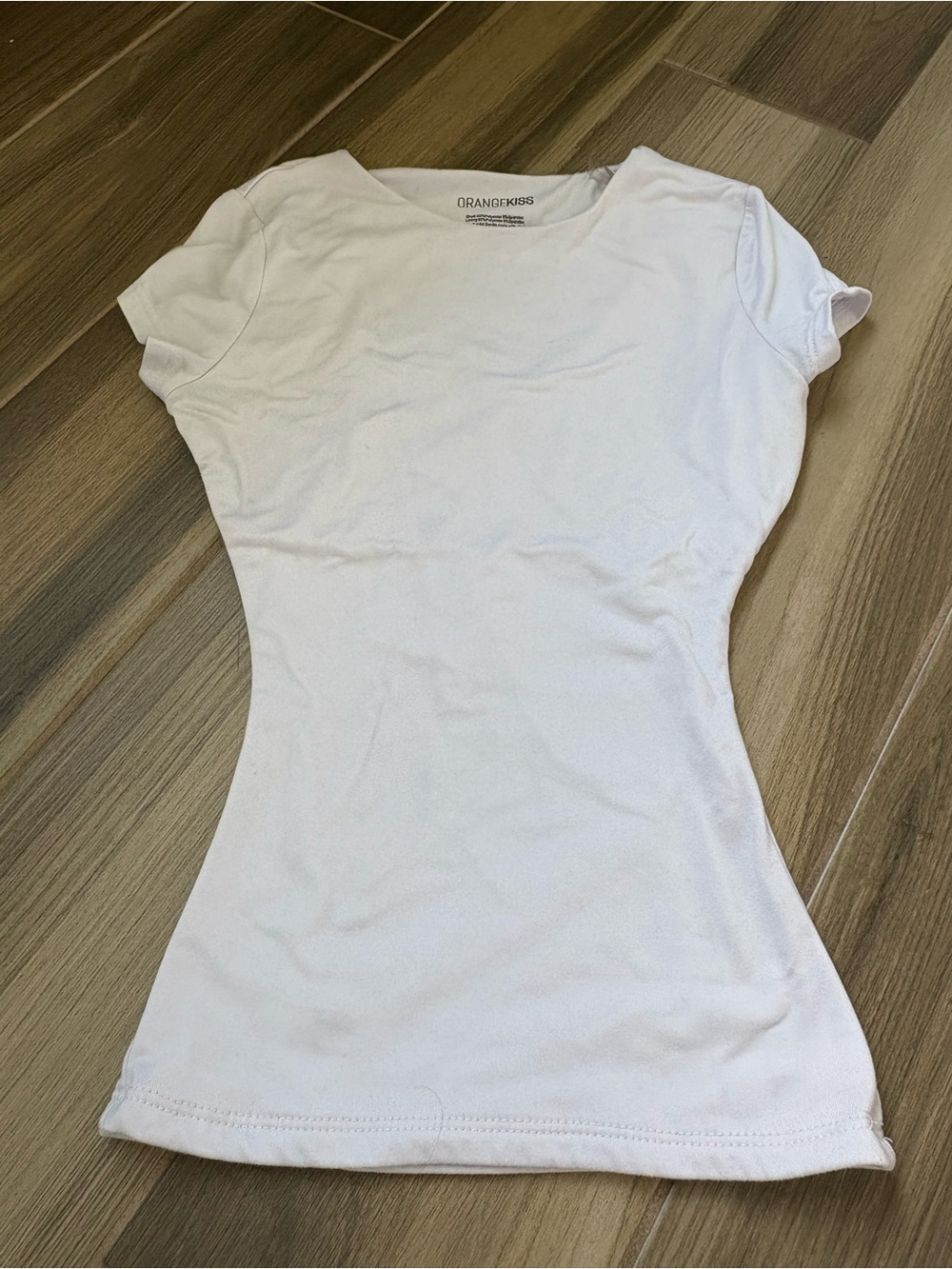 Women's White Short-Sleeve Slim Tee
